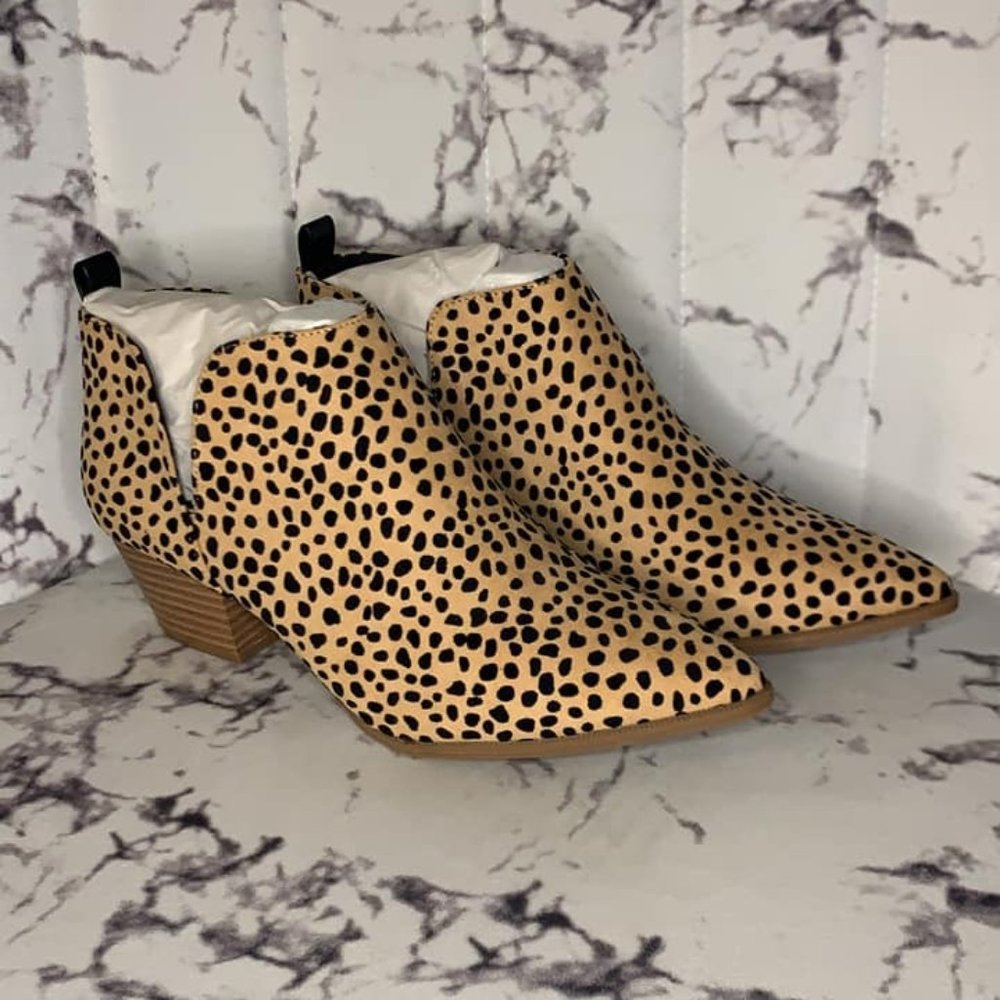 Lulus Marca Tan and Black Cheetah Print Ankle Booties